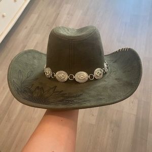 Custom hand burned cowboy hat